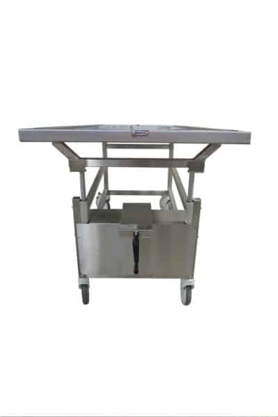 Hand Crank Tilting Autopsy Cart with Optional Tops - Image 3