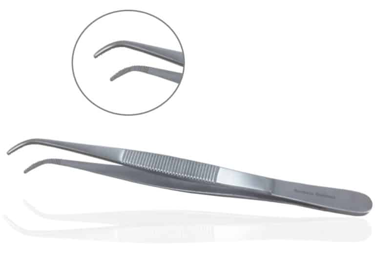 Forceps, Fine Tip, Curved, 6" - AB034