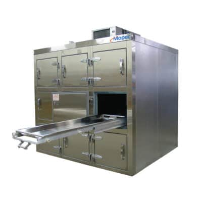 9 body end opening morgue refrigerator