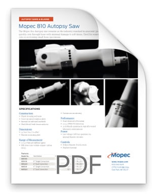 Mopec 810 Autopsy Saw Spec Sheet BD810