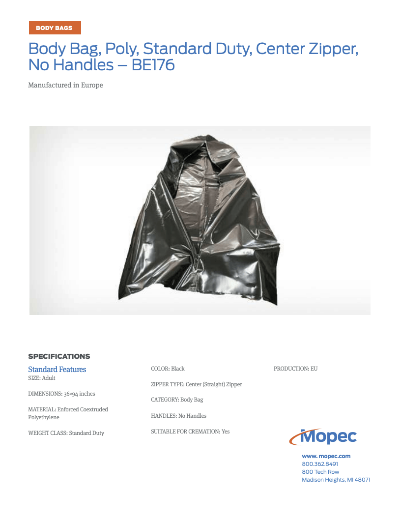 Download Mopec BE176 Spec Sheet