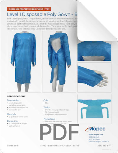 Download Mopec Level 1 Gown Spec Sheet