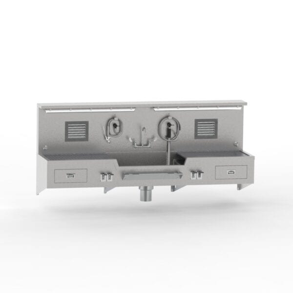 Wall Mounted Autopsy Station, Center Sink (1036-10)