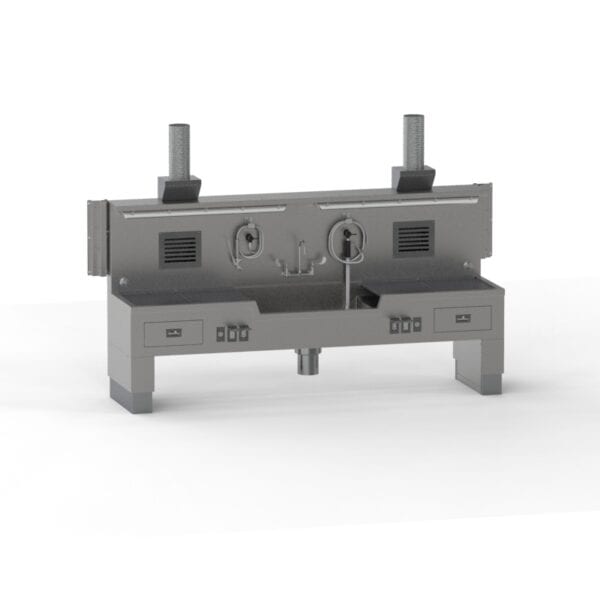 Floor Mounted Autopsy Station, Center Sink (1036-10A)