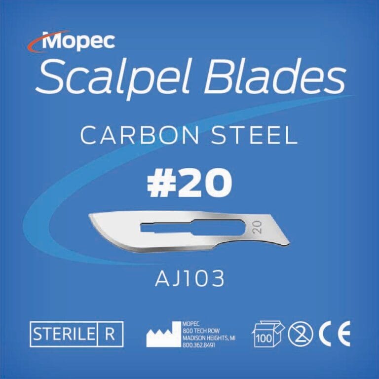 #20 Scalpel Blades, Sterile, 100 Pack - AJ103