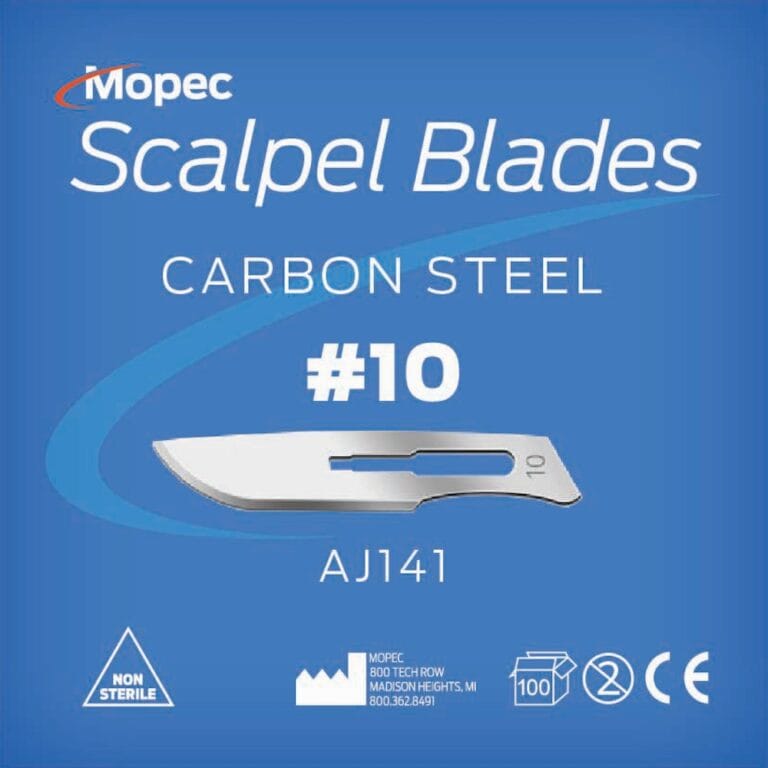 #10 Scalpel Blades, Non-Sterile, Standard Grade, 100 Pack - AJ141