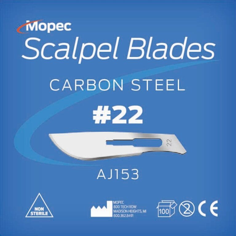 #22 Scalpel Blades, Non-Sterile, Premium Grade, 100 Pack - AJ153