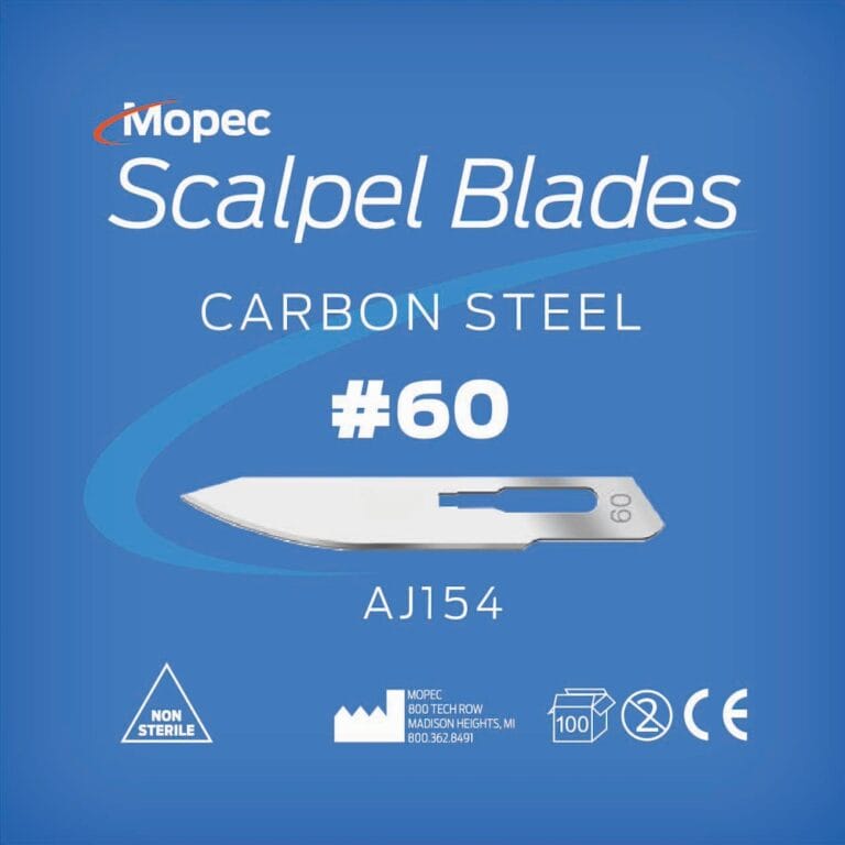 #60 Scalpel Blades, Non-Sterile, Premium Grade, 100 Pack - AJ154