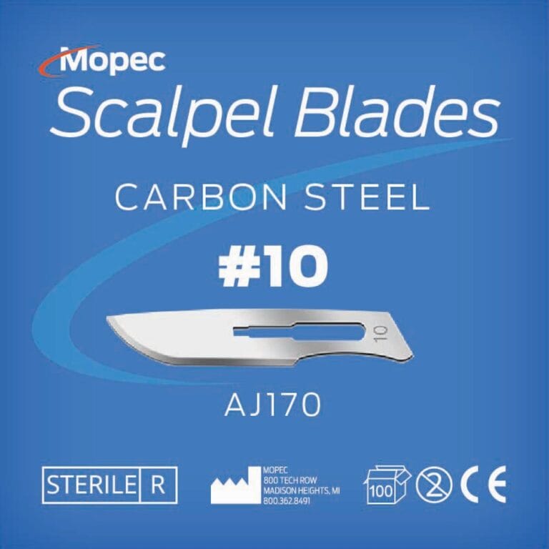 #10 Scalpel Blades, Sterile, 100 Pack - AJ170