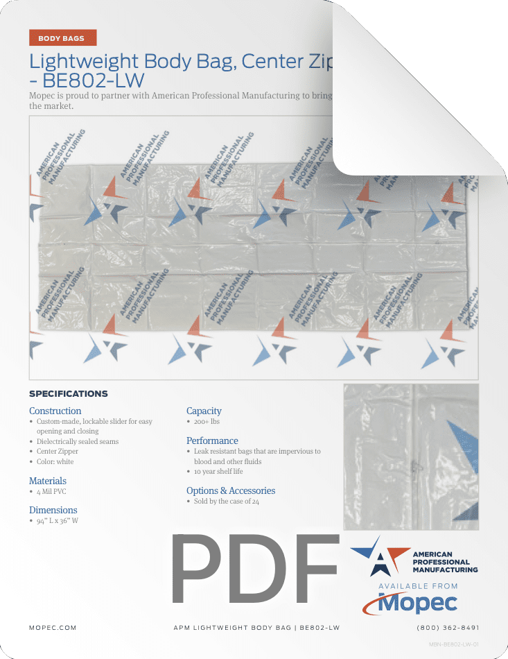 Mopec APM BE802-LW Spec Sheet