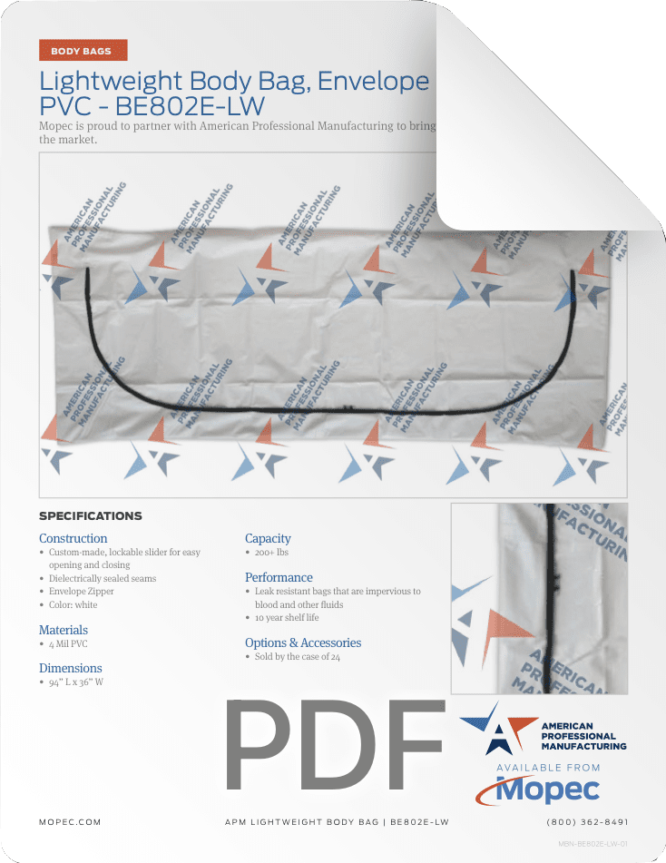 Mopec APM BE802E-LW Spec Sheet