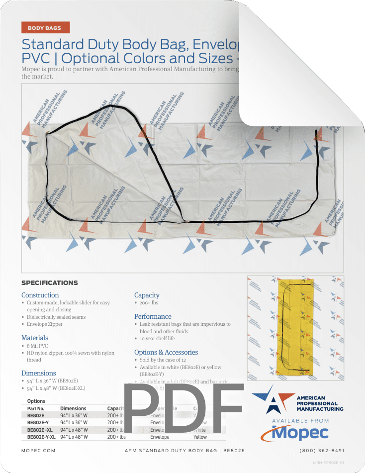 Mopec APM BE802E Spec Sheet
