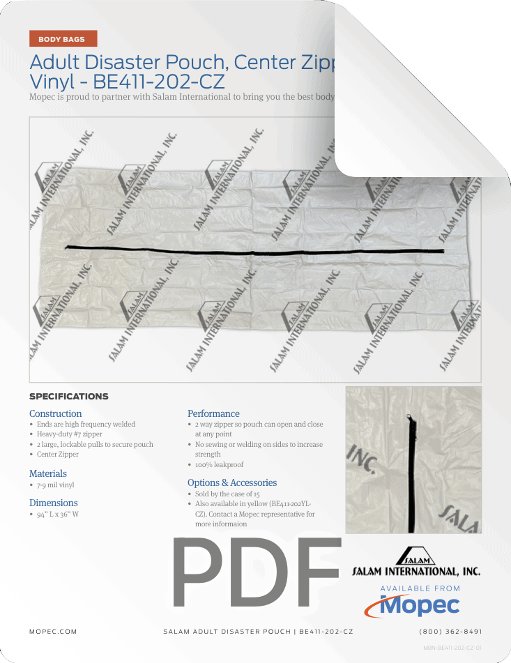 Mopec Salam BE411-202-CZ Spec Sheet