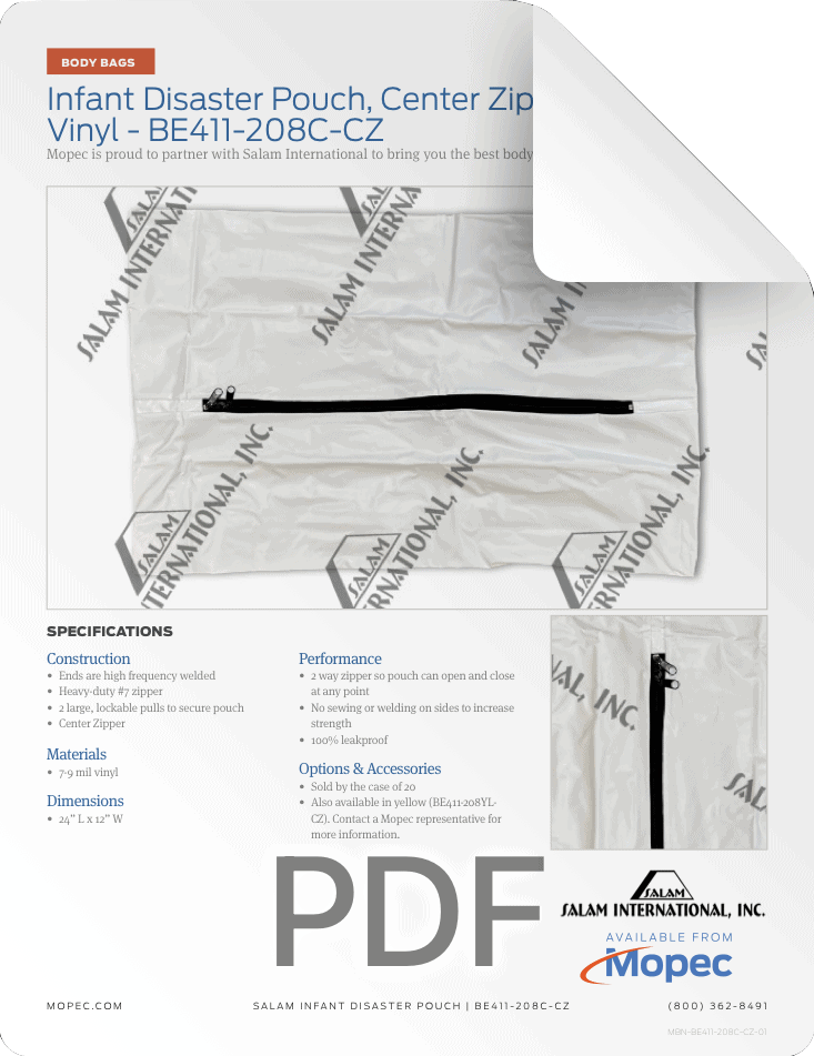 Mopec Salam BE411-208C-CZ Spec Sheet
