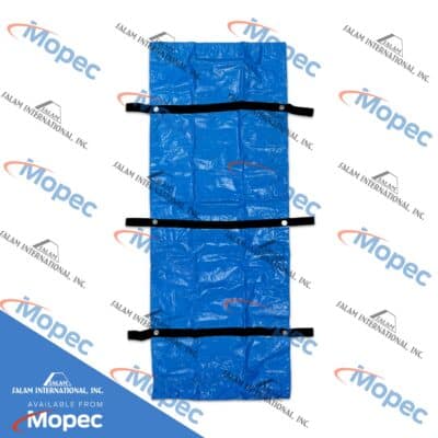 Salam Adult Body Bag, 94" x 36", HDPE Tarp, Envelope Zipper, 6 Handles, Blue, Case of 15 - Image 3