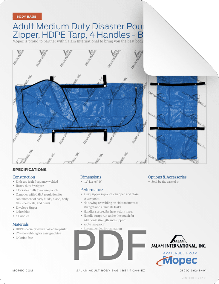 Mopec Salam BE411-244-EZ Spec Sheet