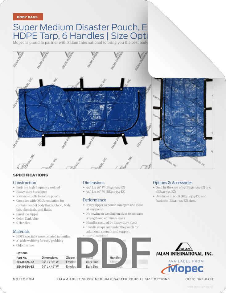 Mopec Salam BE411-324-EZ Spec Sheet
