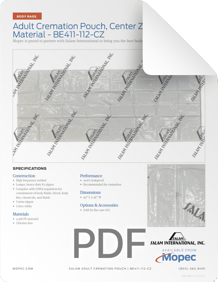 Mopec Salam BE411-112-CZ Spec Sheet