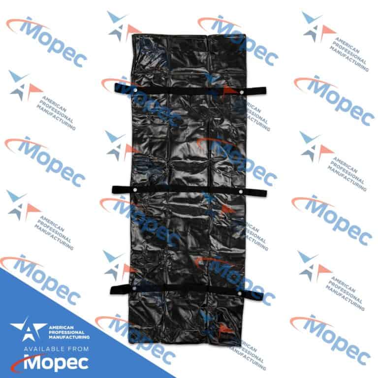 APM Adult Body Bag, 94" x 36", 16 Mil PVC Laminated Polyester, Envelope Zipper, 6 Handles, Black, Case of 6 - Image 3