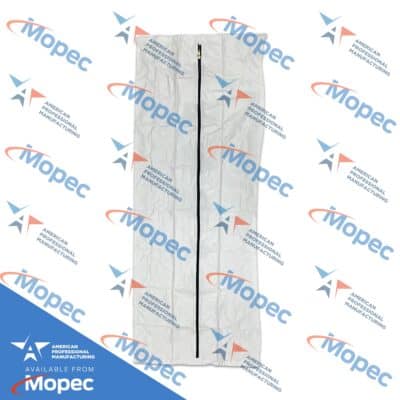APM Adult Body Bag, 94" x 36", 8 Mil PVC, Center Zipper, White, Case of 12