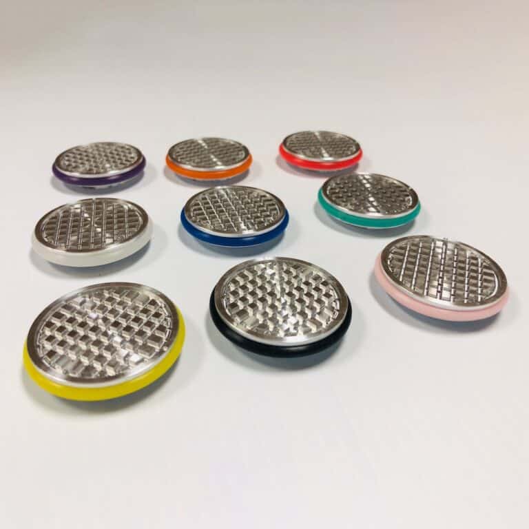 Circular Specimen Chucks for CRYOSTAR Cryostats, Available in Multiple Sizes and Colors