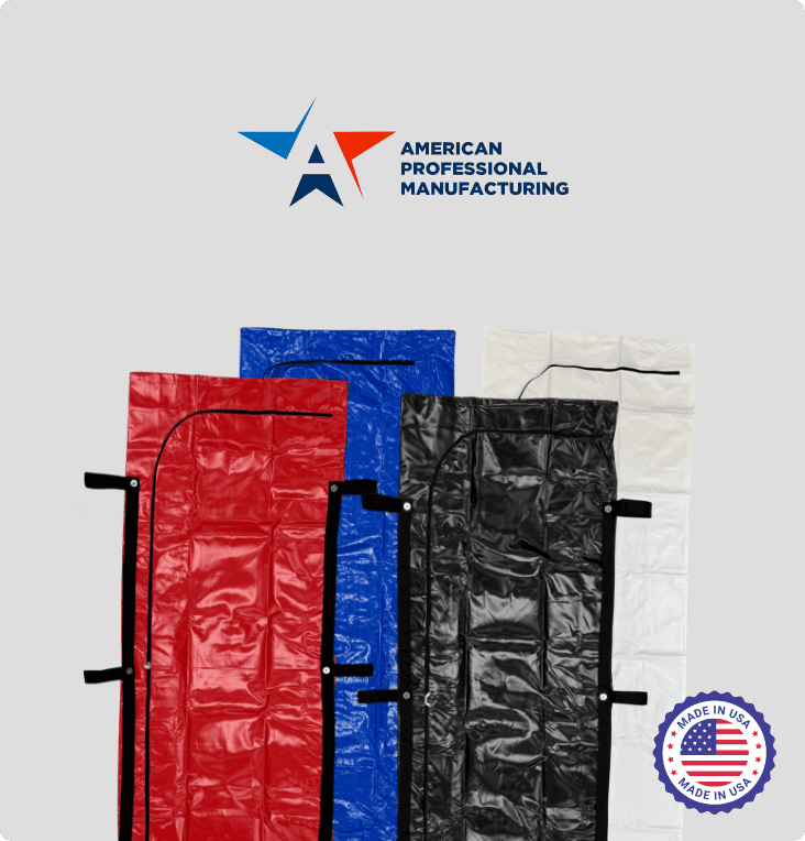 american-professional-manufacturing-body-bags-overlapping-with-apm-logo