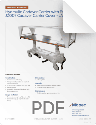 Mopec 810 Autopsy Saw Brochure BD810