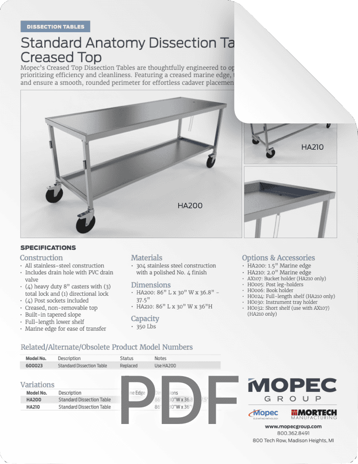 HA200 HA210 Spec Sheet