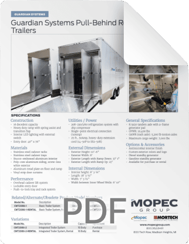 pull behind trailer specs