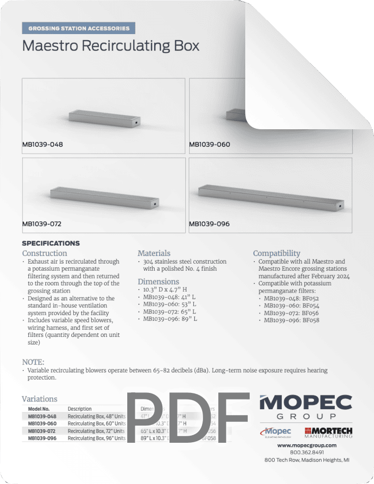 MB1039 Spec Sheet