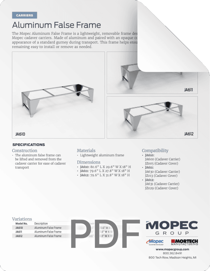 JA610-11-12 Spec Sheet