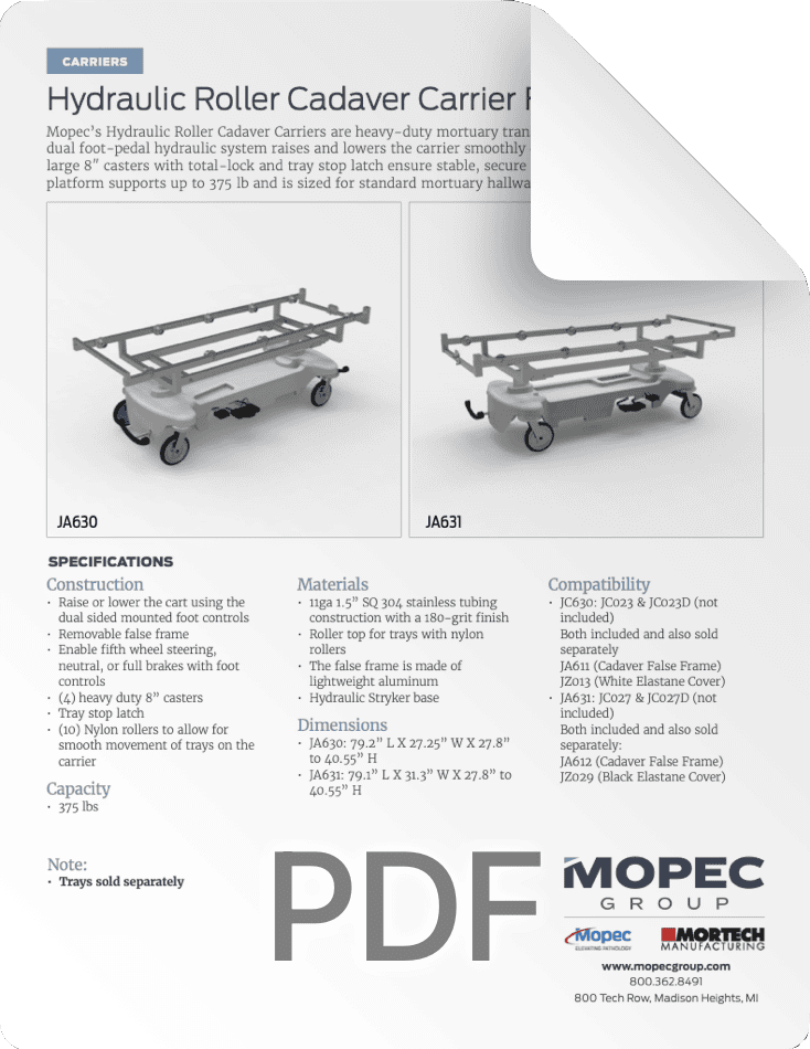 JA630 & JA631 Spec Sheet