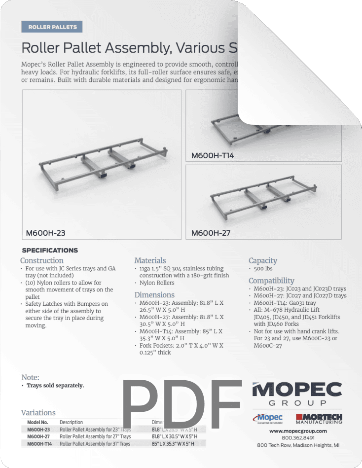 M600H-23-27 Spec Sheet