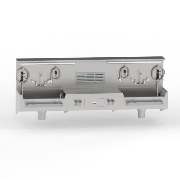 Wall Mounted Autopsy Station, Double Sink - 1036-12