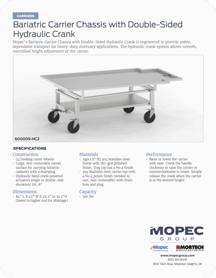 600009-HC2 Spec Sheet