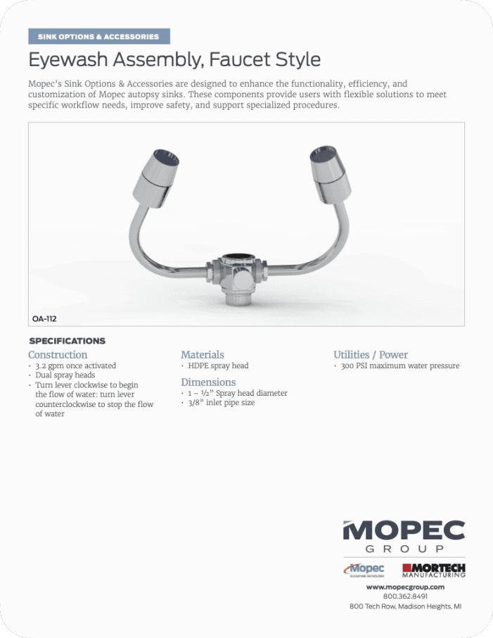 OA-112 Spec Sheet