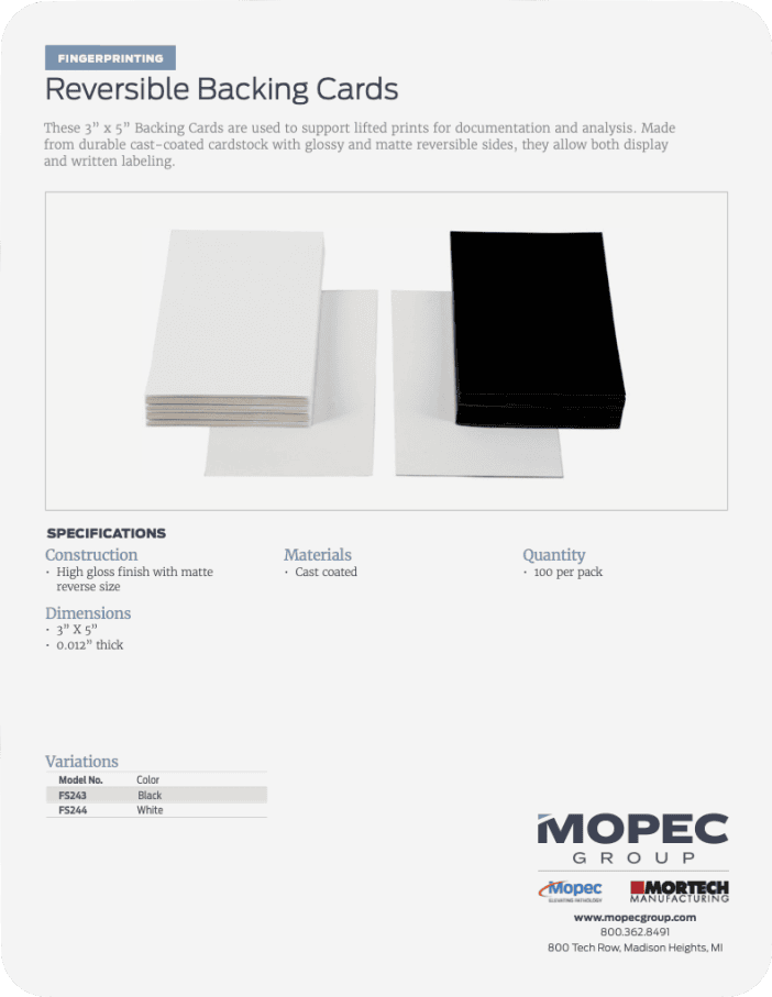 Spec Sheet