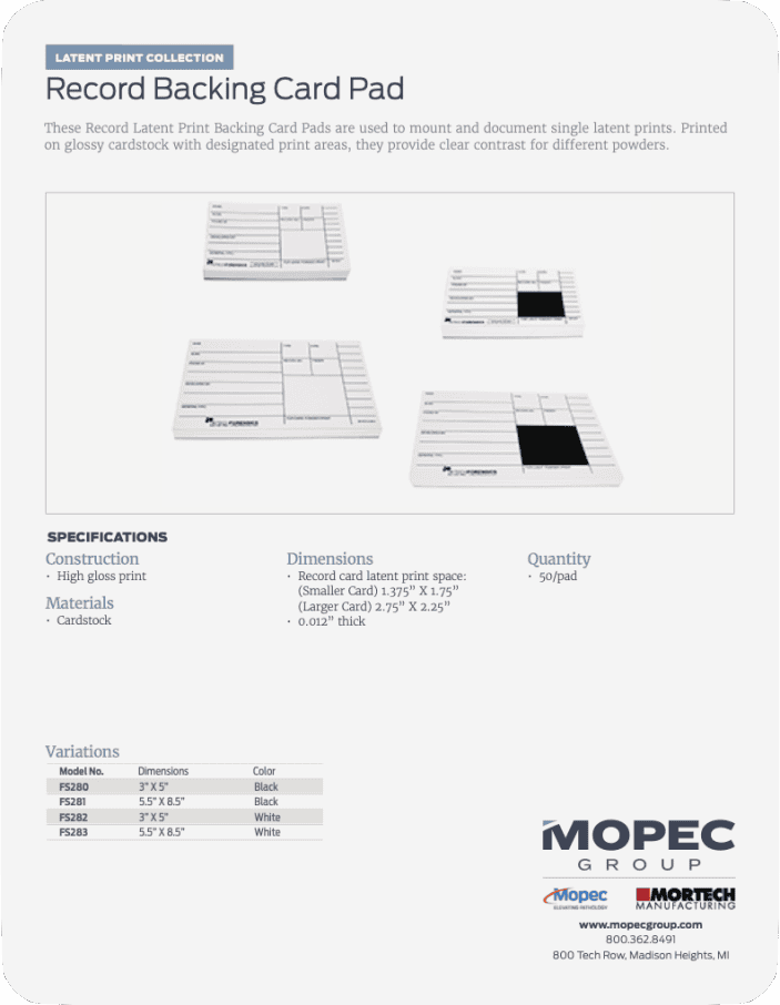 Spec Sheet