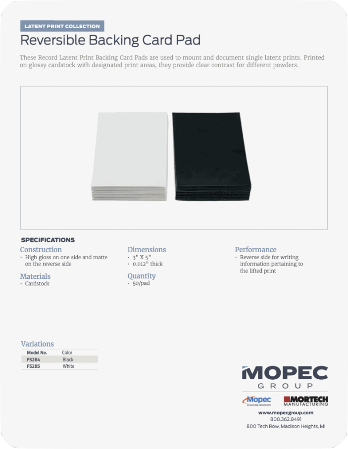 Spec Sheet