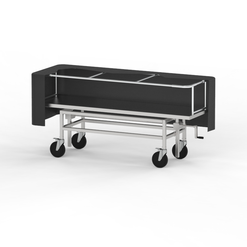 Covered Cadaver Carrier with Hand Crank - 600039-C