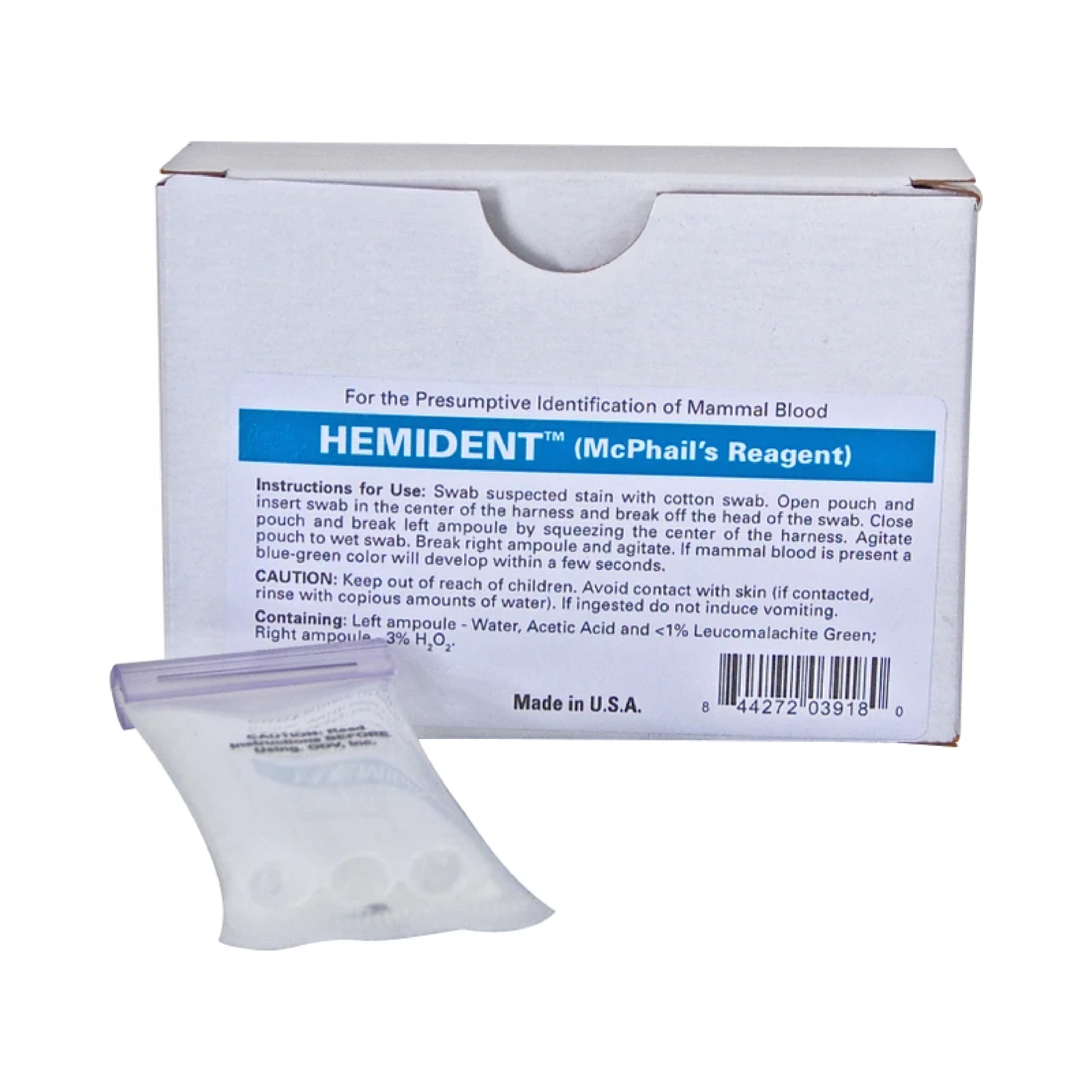 Hemident Presumptive Blood ID Kit
