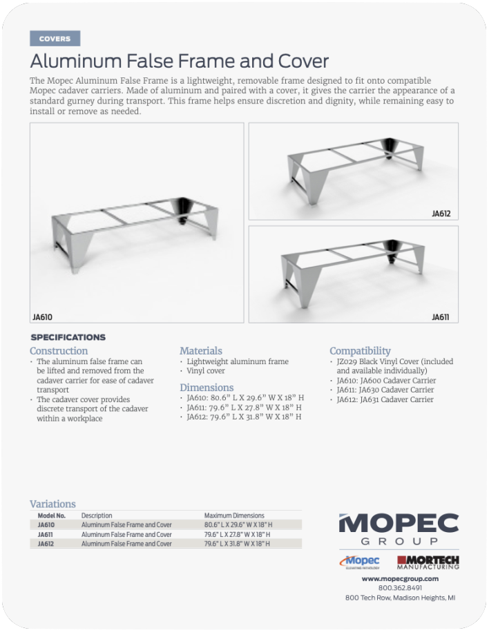 JA610-11-12 Spec Sheet