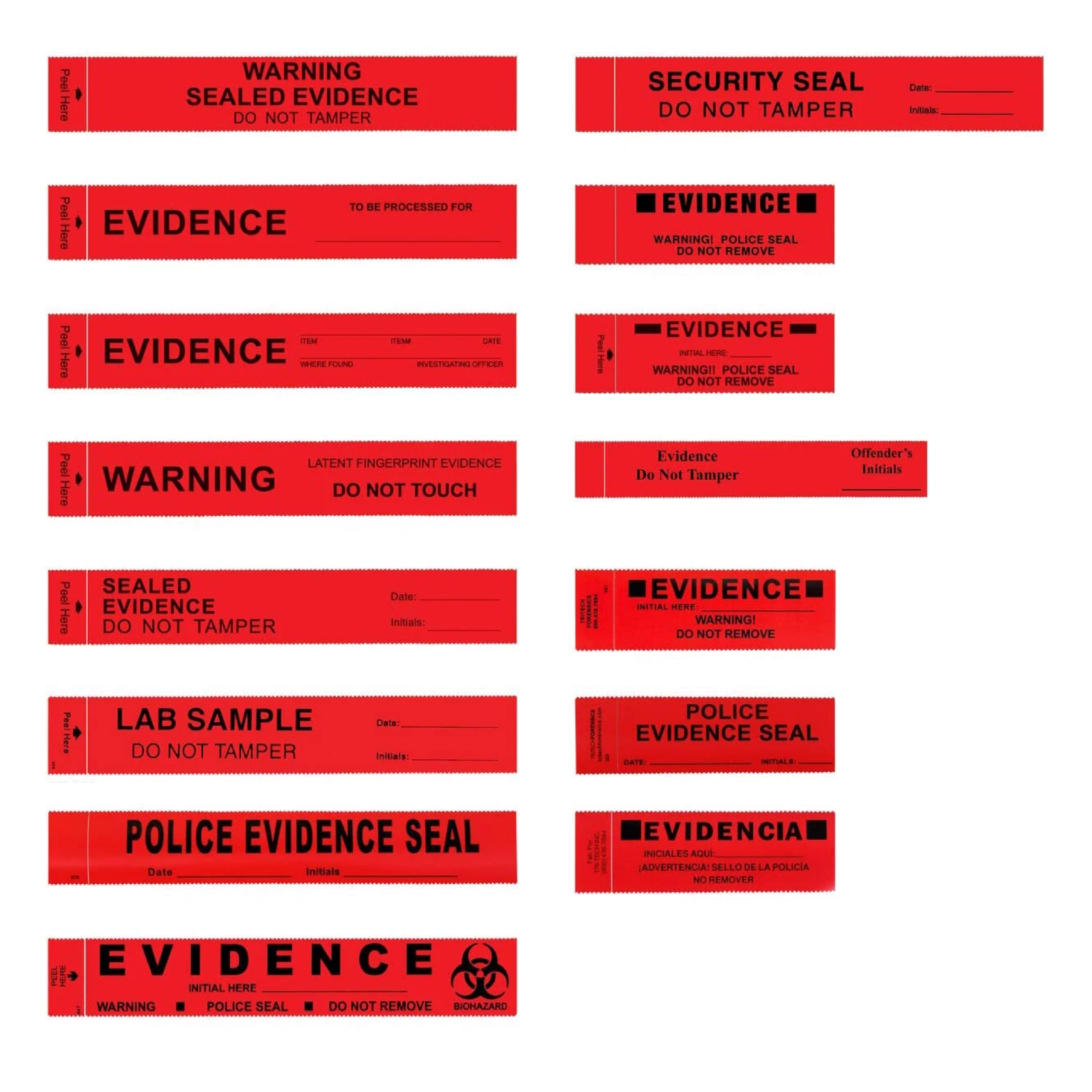 Pre-cut Evidence Seals