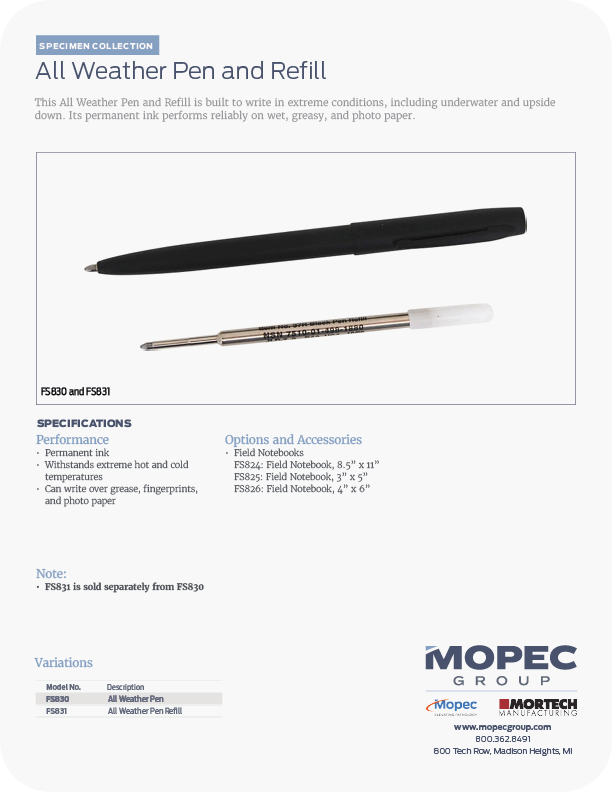 Spec Sheet