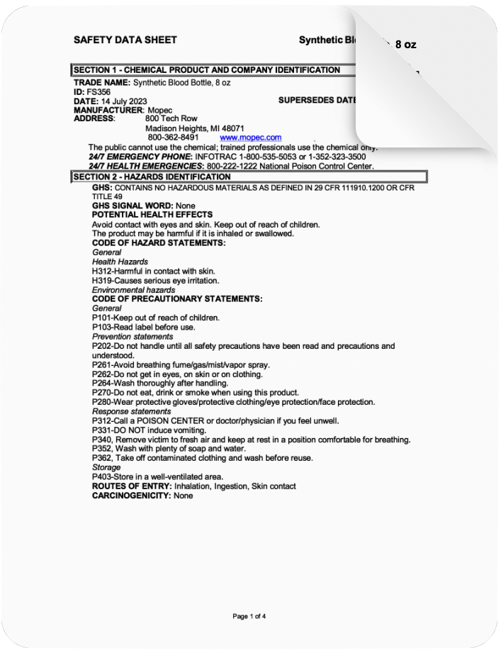 Spec Sheet