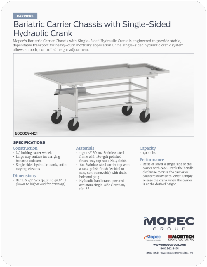 600009-HC1 Spec Sheet
